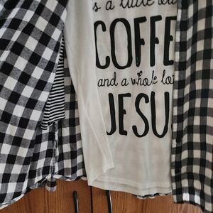 Miami Black and White Plaid Button Down Shirt